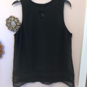 Black Blouse with Trim Detail